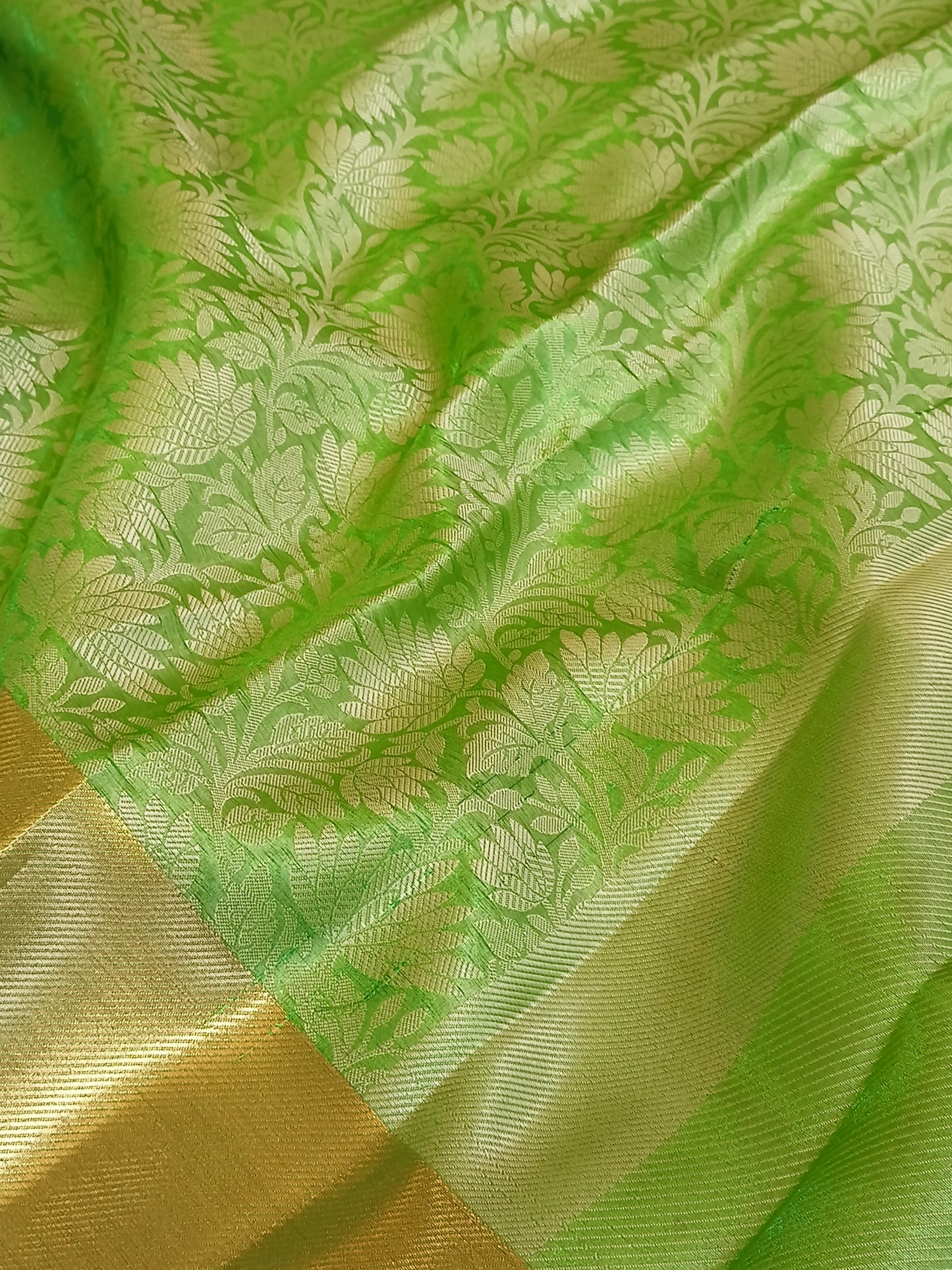 Nita Ambani Inspired Green Tissue Silk Saree