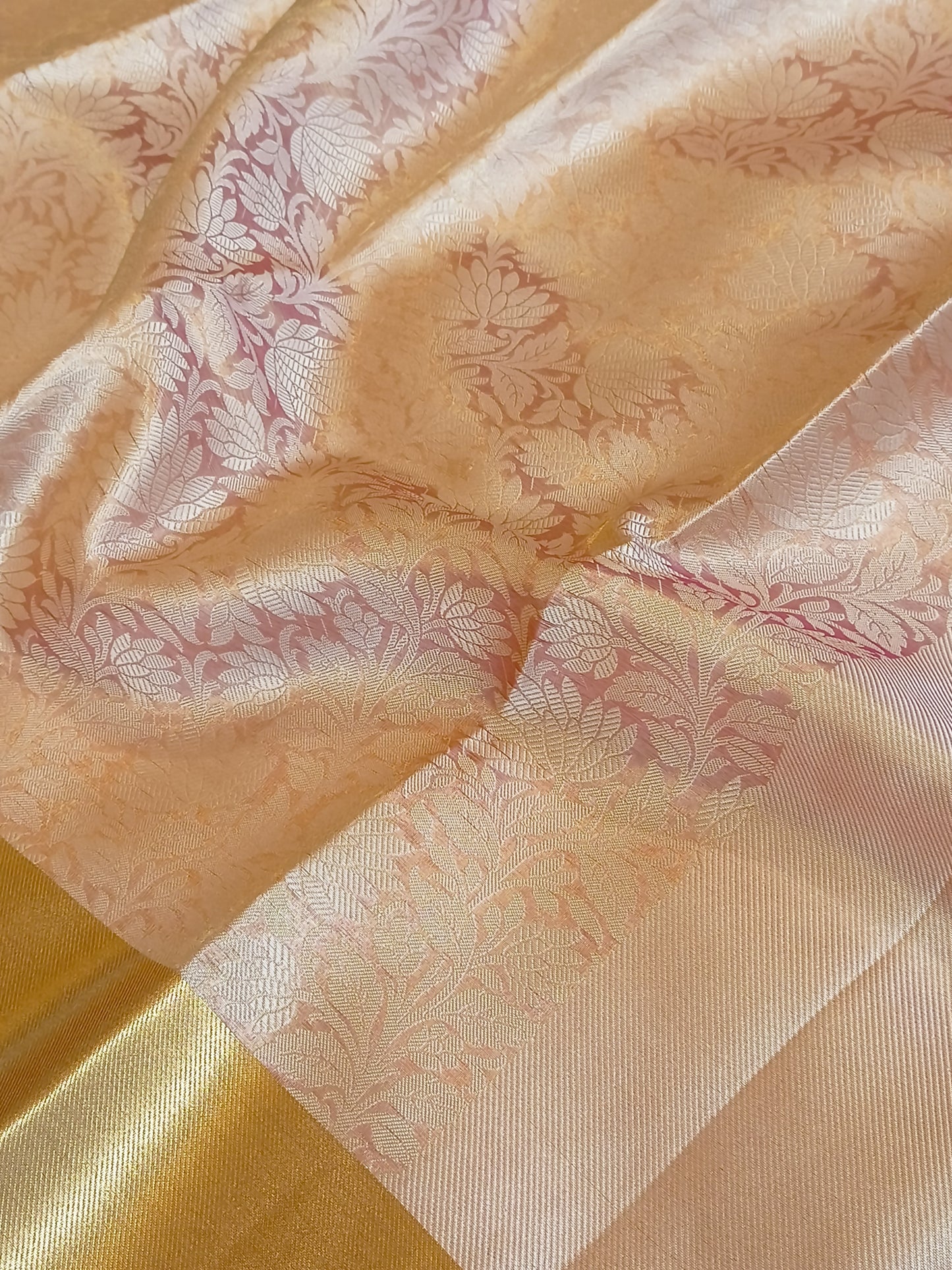 Nita Ambani Inspired Orange Tissue Silk Saree