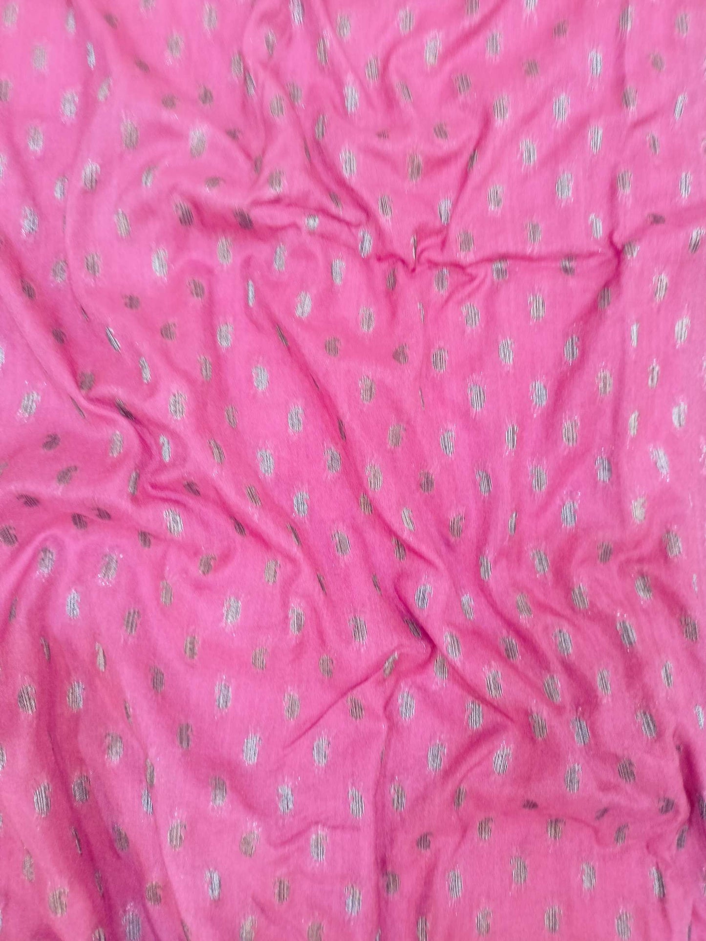 Onion Pink Crape Khaddi Booti Banarasi Saree
