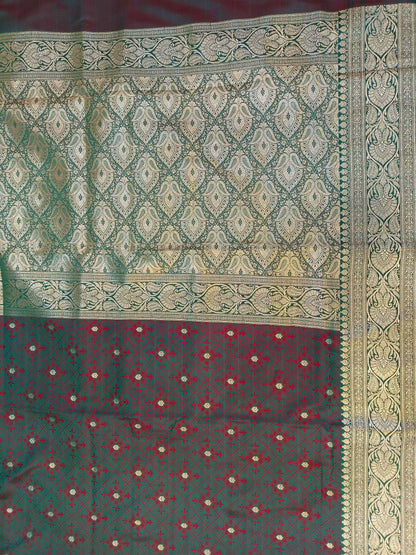 Blue Tanchoi Silk Zari Booti