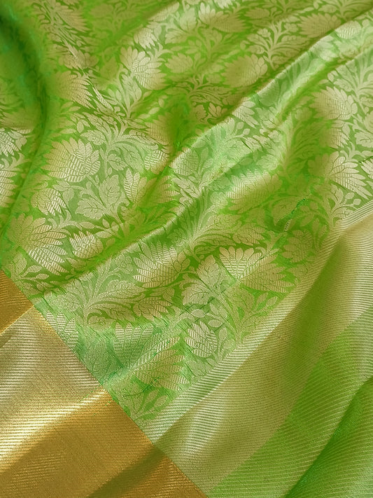 Nita Ambani Inspired Green Tissue Silk Saree