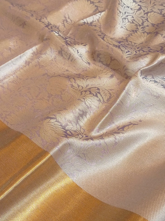 Nita Ambani Inspired Grey Tissue Silk Saree