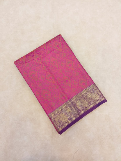 Pashmina Katan Silk Pink Banarasi Saree