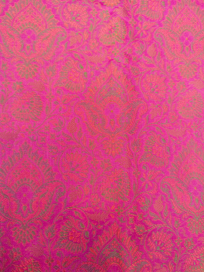 Pashmina Katan Silk Pink Banarasi Saree