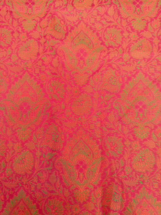Pashmina Katan Silk Red Banarasi Saree