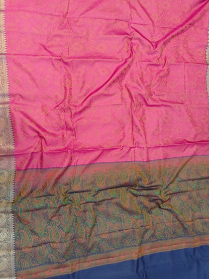 Pashmina Katan Silk Pink Banarasi Saree