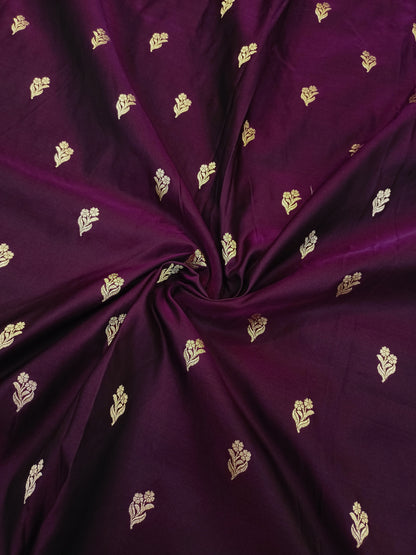Mashru Katan Silk Purple Banarasi Saree