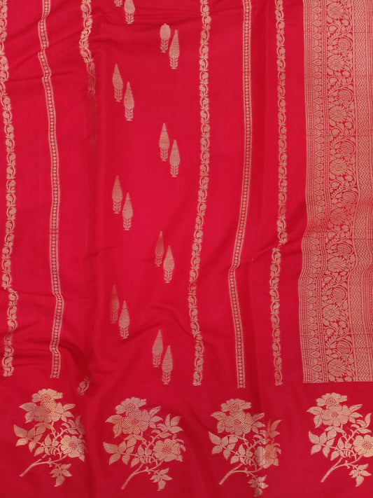 Red Raw Mango Silk Saree