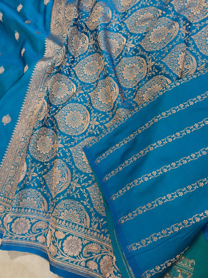 Sky Blue Mashru Katan Silk