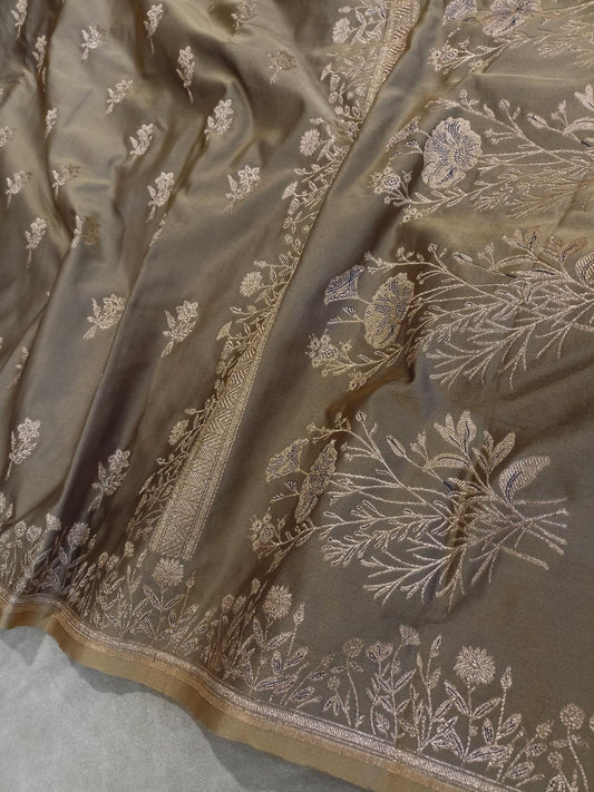 Grey Mashru Katan Silk