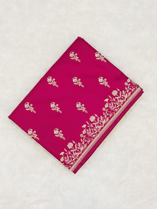 Cherry Red Mashru Katan Silk