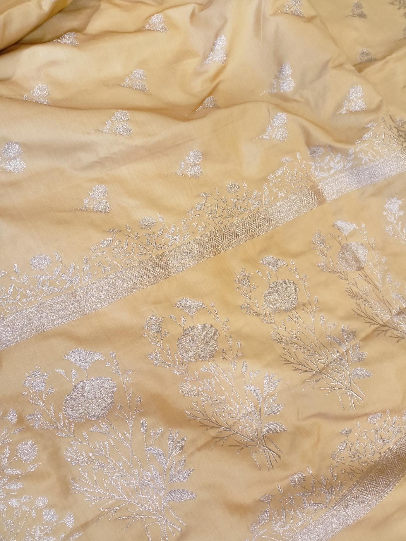 Yellow Mashru Katan Silk