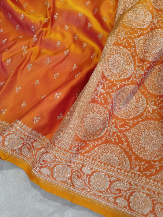 Orange Mashru Katan Silk