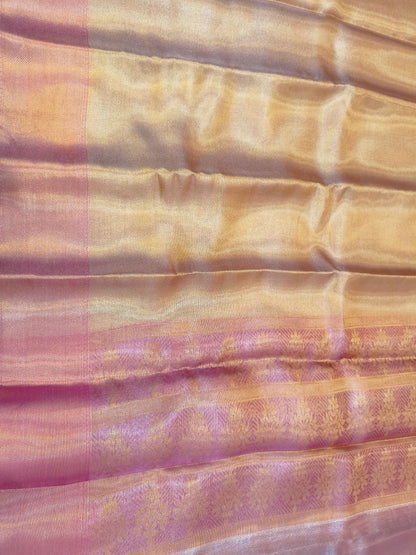 Jyotika Inspired Pink Tissue Silk Saree