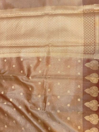 Maroon Tissue Boota Border Banarasi Saree