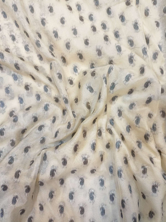 Cream Banarasi Crape Khaddi Booti