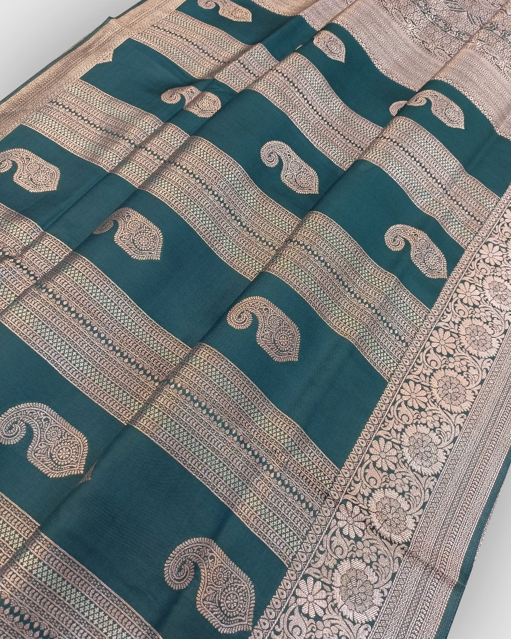 German Blue Banarasi saree online