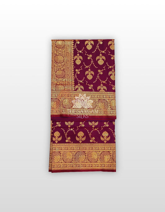 Dual Tone Magenta/Red Katan Silk Saree